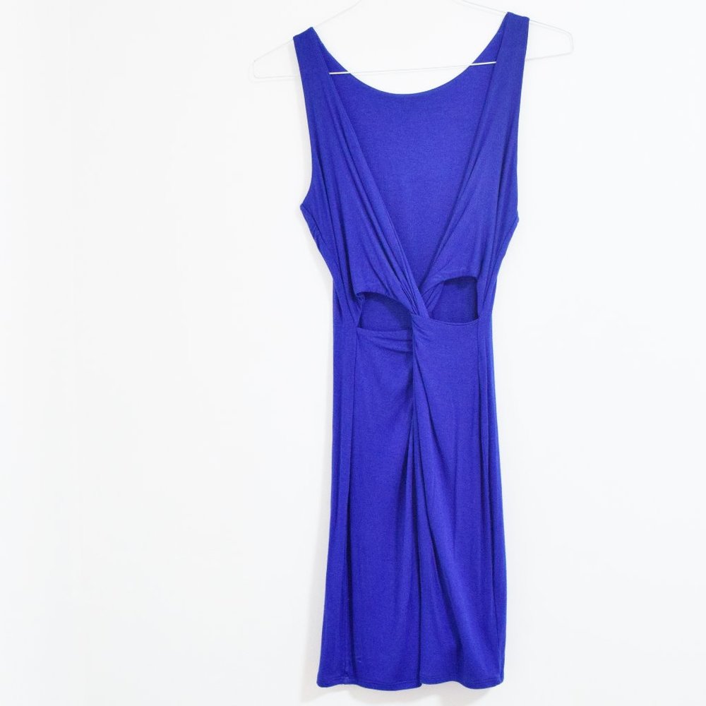 SOPRANO Royal Blue Twisted Cutout Bodycon Fitted Mini Dress | Size S